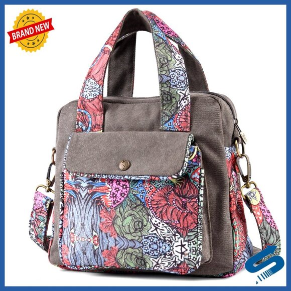 Handbags - Canvas Shoulder Bag Crossbody Handbag Lightweight Small Top Handle Boho
